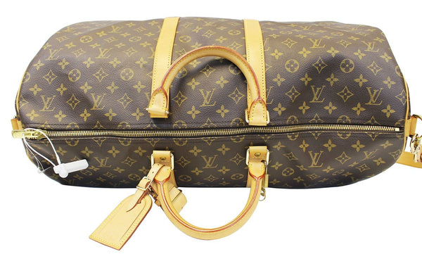 LOUIS VUITTON Monogram Keepall Bandouliere 55 Boston Bag