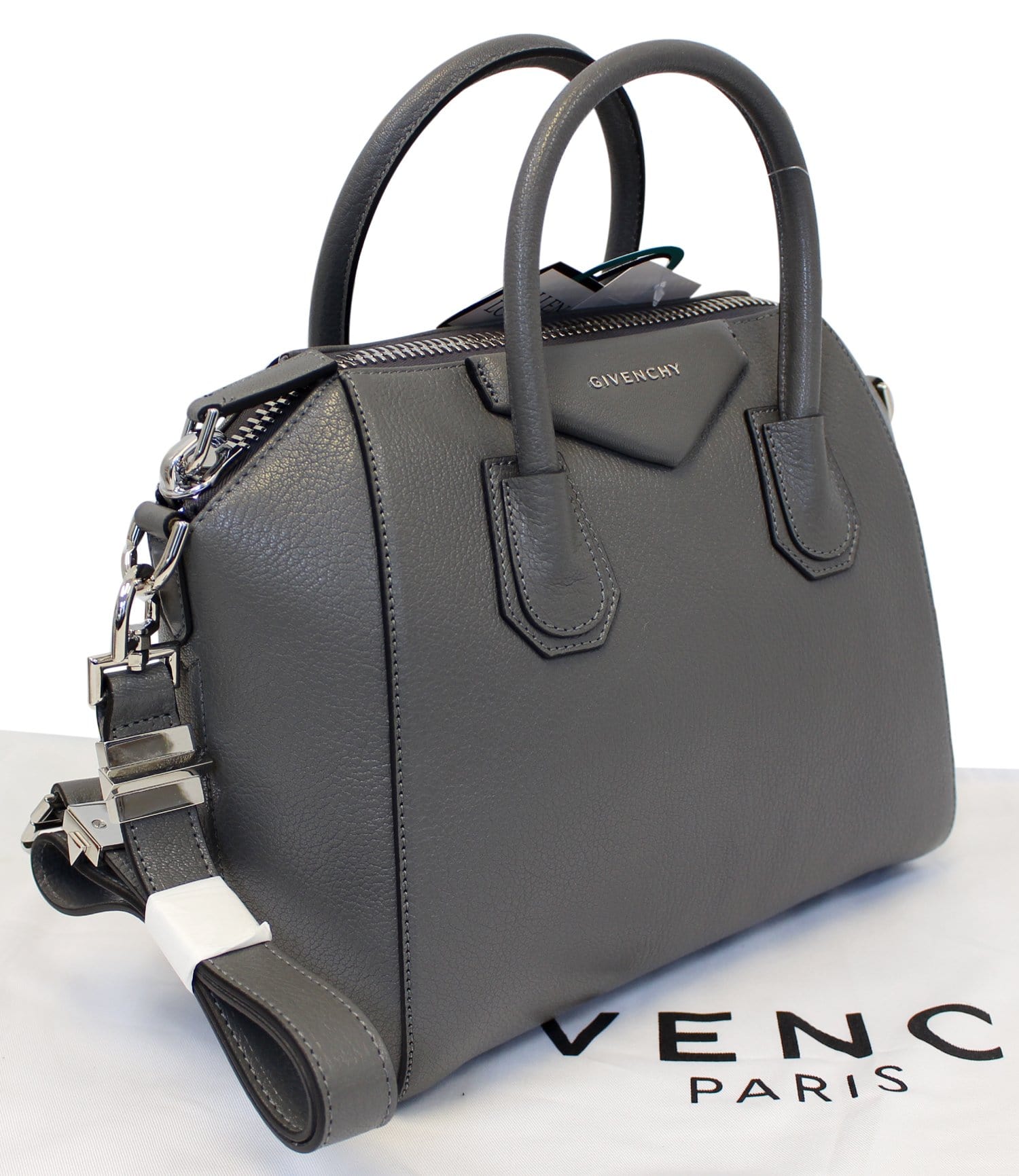 Givenchy Antigona Large Smooth Leather Bag, Gray