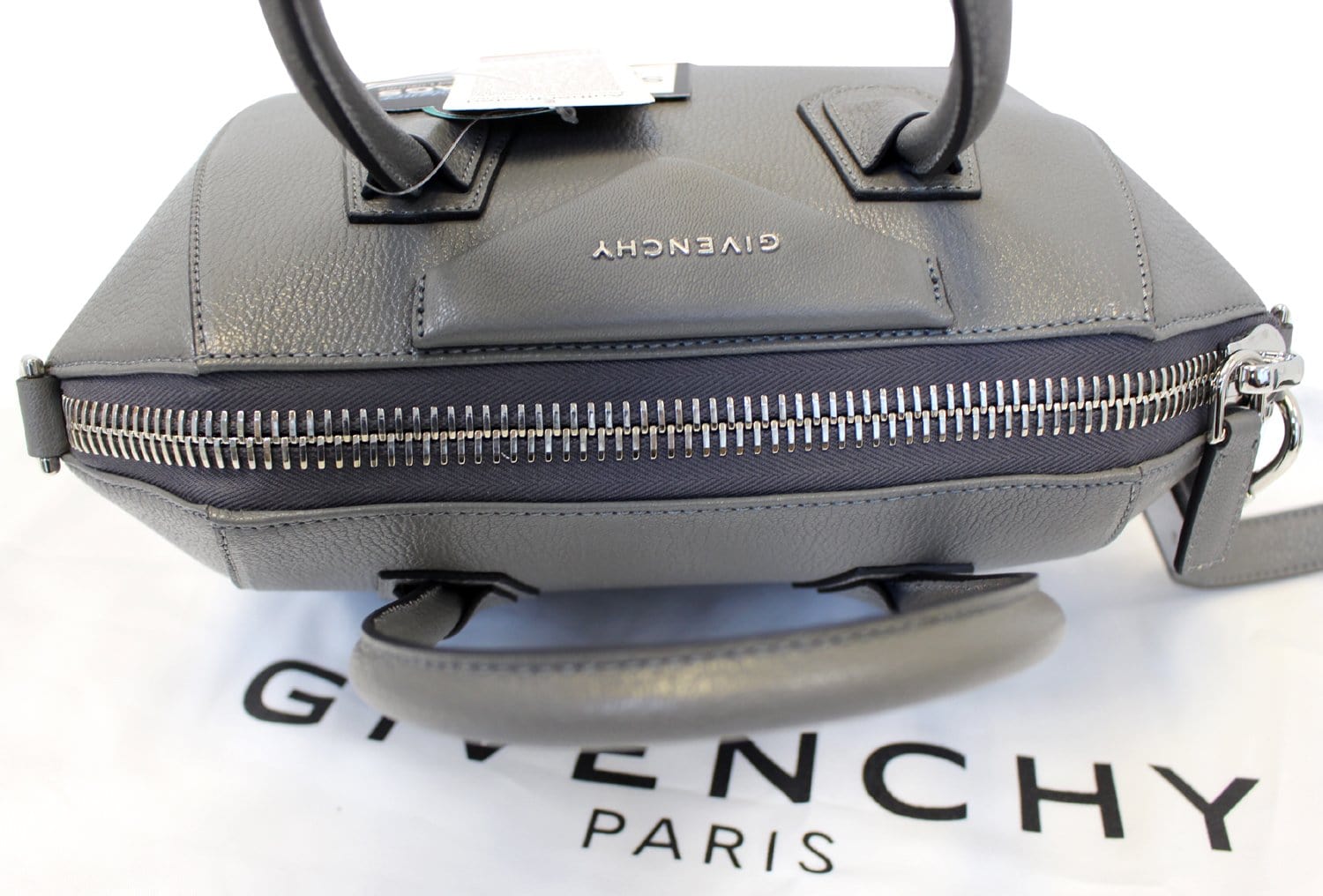 Givenchy Antigona Mini Leather Shoulder Bag in Gray