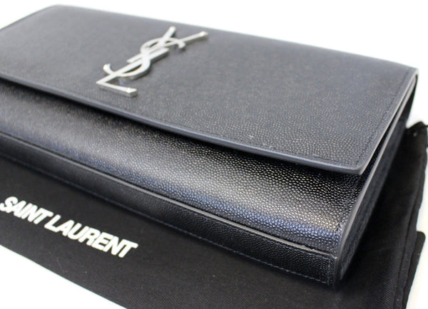 YVES SAINT LAURENT Kate Black Leather Clutch