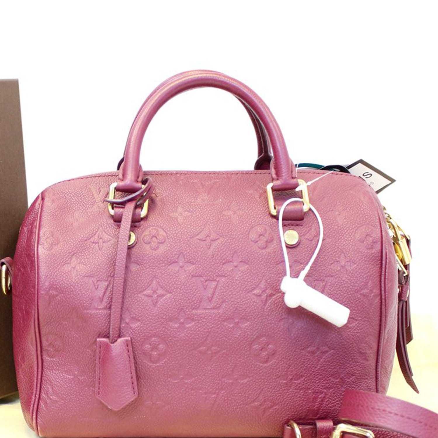 Louis Vuitton Speedy Bandouliere Bag Monogram Empreinte Leather 25 Pink