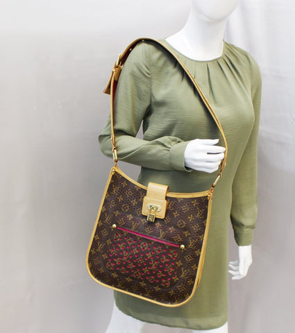 LOUIS VUITTON Pre Owned Fuchsia Monogram Perforated Musette Shoulder Bag