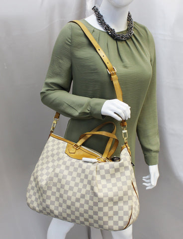 LOUIS VUITTON Damier Azur Siracusa GM Shoulder Handbag