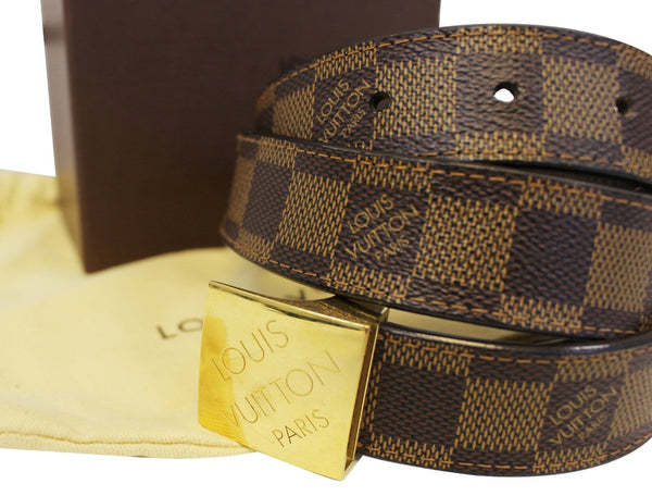 Louis Vuitton Damier Men's Leather Brown Belt Size 80