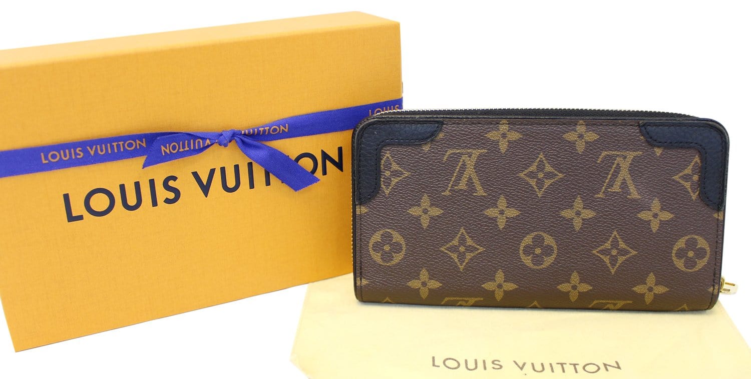 Louis Vuitton Brown, Pattern Print 2018 LV Monogram Zippy Retiro Wallet