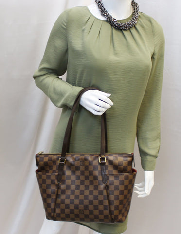 LOUIS VUITTON Damier Ebene Totally PM NM Shoulder Tote Bag