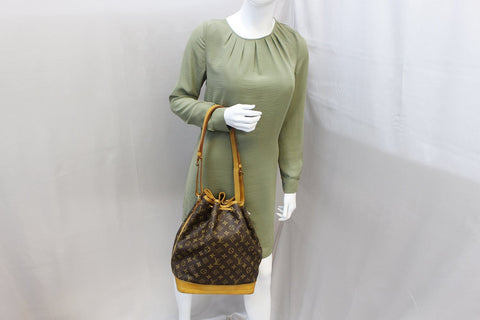 LOUIS VUITTON Monogram Canvas Large Noe Brown Shoulder Bag