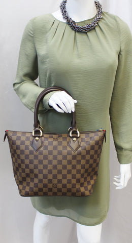 LOUIS VUITTON Saleya PM  Damier Ebene Brown Tote Shoulder Bag