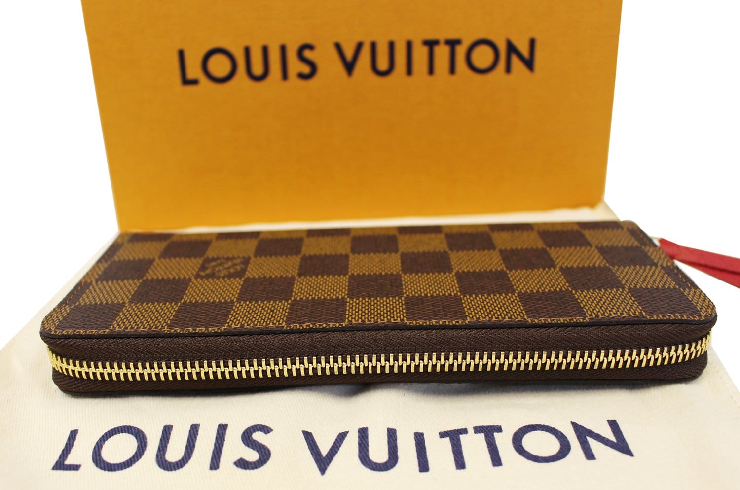 Louis Vuitton Clemence Wallet Damier Ebene Brown Excellent - BougieHabit