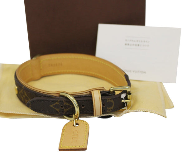 LOUIS VUITTON Monogram Canvas Collier Baxter MM Lead Dog Collar