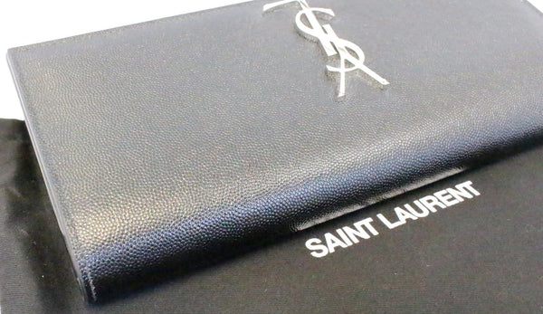 YVES SAINT LAURENT Kate Black Leather Clutch