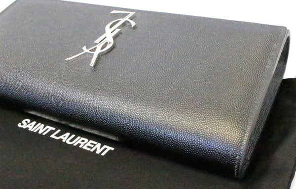 YVES SAINT LAURENT Kate Black Leather Clutch