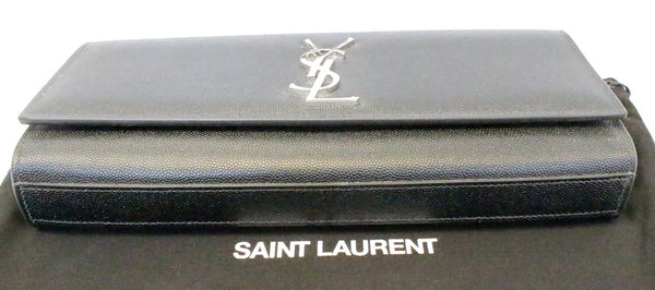 YVES SAINT LAURENT Kate Black Leather Clutch