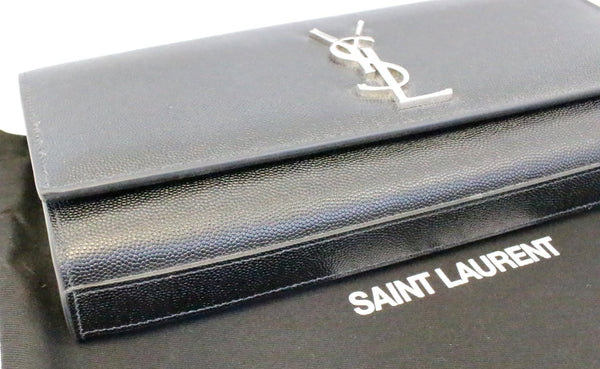 YVES SAINT LAURENT Kate Black Leather Clutch