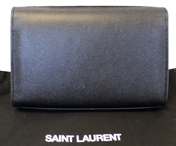 YVES SAINT LAURENT Kate Black Leather Medium Chian Clutch Crossbody Bag