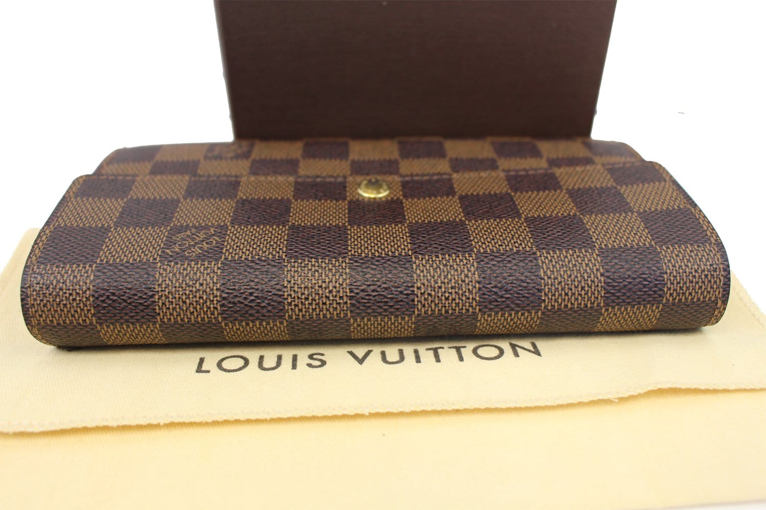 Louis Vuitton Portefeuille Sarah Damier Ebene Bifold Long Wallet – Timeless  Vintage Company