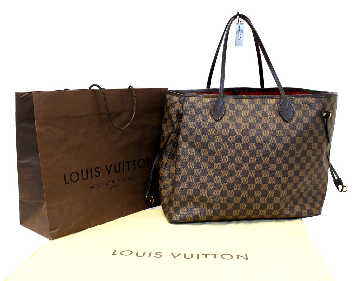 Louis Vuitton Large Damier Ebene Neverfull GM Tote Bag