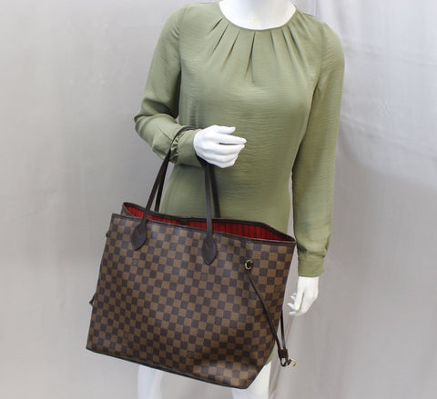 LOUIS VUITTON Damier Ebene Neverfull GM Brown Tote Bag