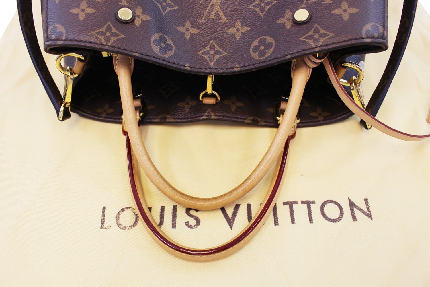 Louis Vuitton Montaigne Monogram MM Burgundy Lining