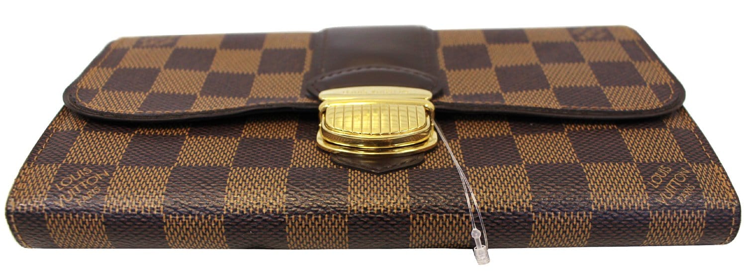 Louis Vuitton Brown Damier Ebene Sistina Portefeuille Wallet Leather Cloth  Pony-style calfskin ref.485348 - Joli Closet