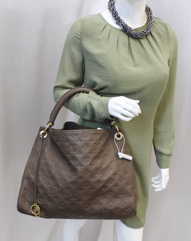 LOUIS VUITTON Terre Monogram Empreinte Leather Artsy MM Shoulder Bag