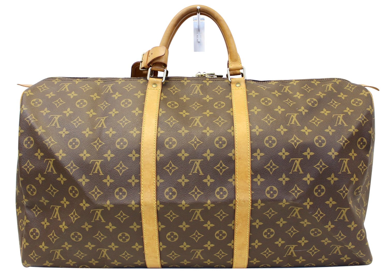 Louis Vuitton Keepall 60 cm travel bag in brown monogram canvas and natural  leather