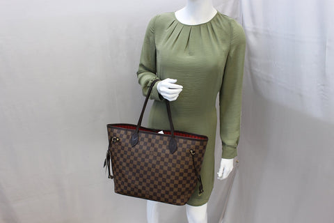 LOUIS VUITTON Damier Ebene Neverfull MM Brown Tote Bag