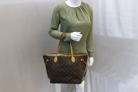 LOUIS VUITTON Monogram Canvas Neverfull MM Brown Tote Bag