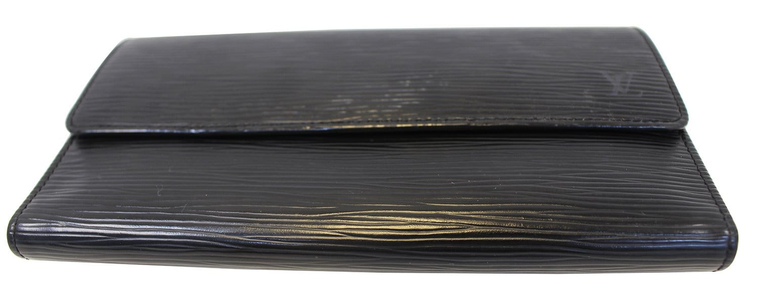Louis Vuitton Elise Wallet Epi Leather Black