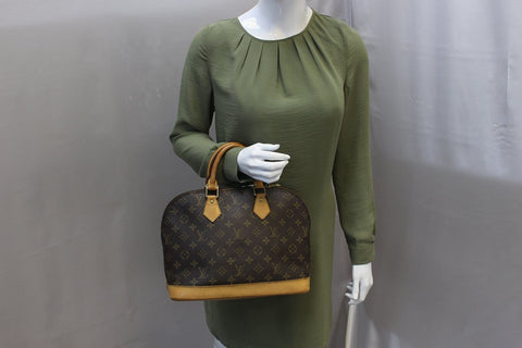 LOUIS VUITTON Monogram Canvas Alma Brown Satchel Bag