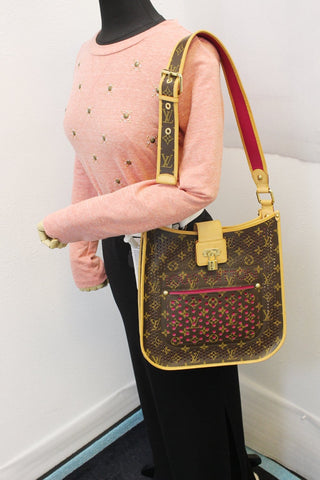 LOUIS VUITTON Fuchsia Monogram Perforated Musette Bag