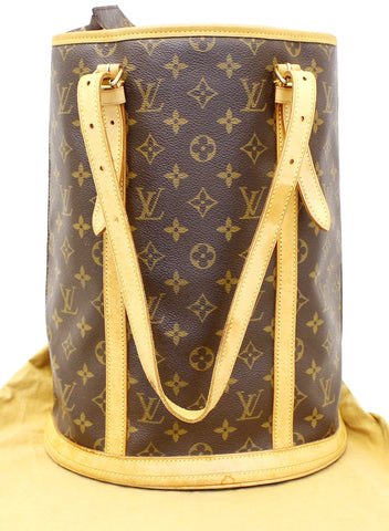 LOUIS VUITTON Monogram Canvas Brown Bucket GM Shoulder Bag