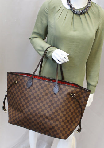 LOUIS VUITTON Damier Ebene Neverfull GM Tote Bag 