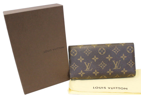 LOUIS VUITTON Monogram Canvas Brown Portefeuille Sarah Long Wallet