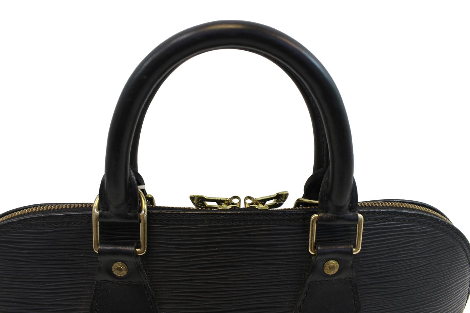 Used louis vuitton alma bb epi leather handbag
