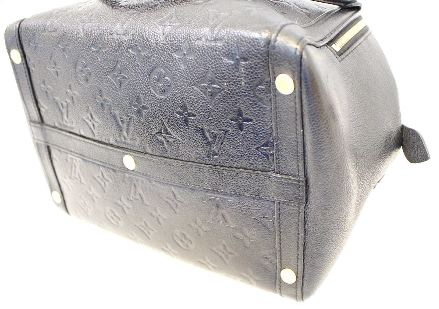 Authentic Louis Vuitton Marais Handbag Monogram Empreinte Leather MM  Noir,M41040
