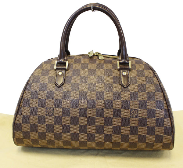 LOUIS VUITTON Damier Ebene Ribera MM Brown Satchel Bag