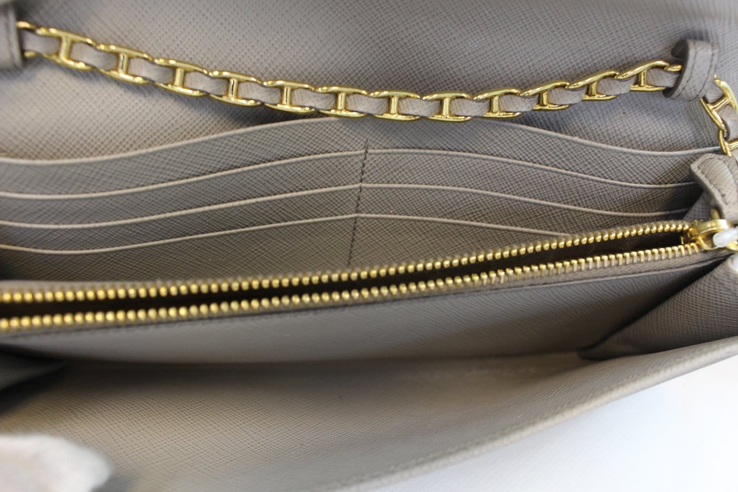 Prada Glicine Saffiano Leather Pattina Chain Shoulder Bag