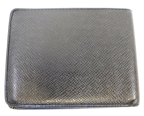 preowned Louis Vuitton Slate Taiga Billfold Black Wallet in discount 