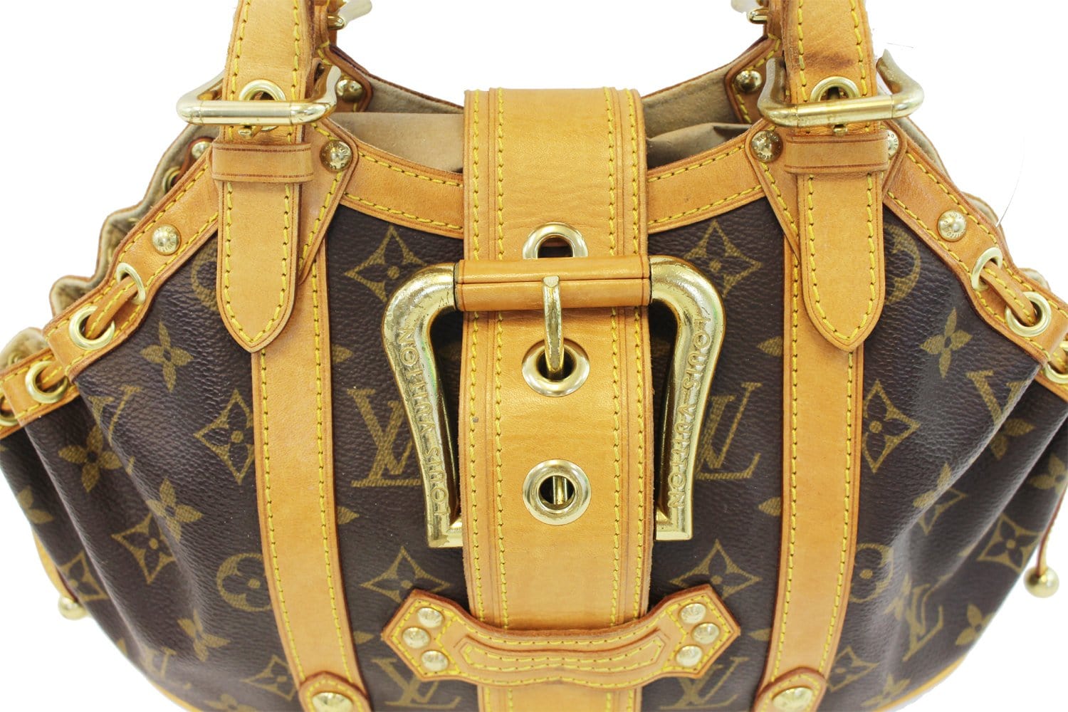 Louis Vuitton White/Multi-Color Leather/Canvas LV Monogram Theda GM Bag For  Sale at 1stDibs