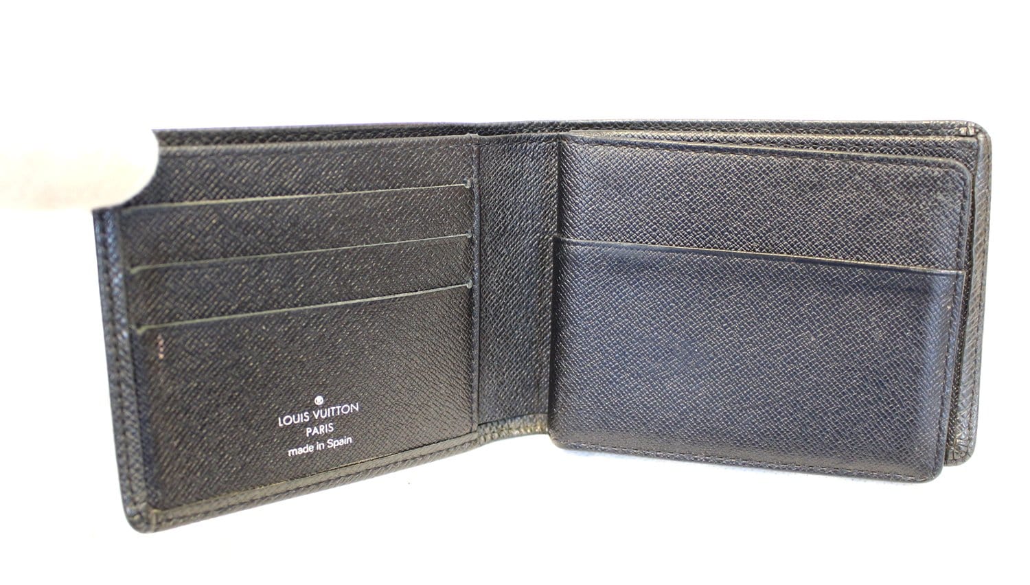 Louis Vuitton Rare Wallet small Billfold Taiga Black Vintage Authentic date  code
