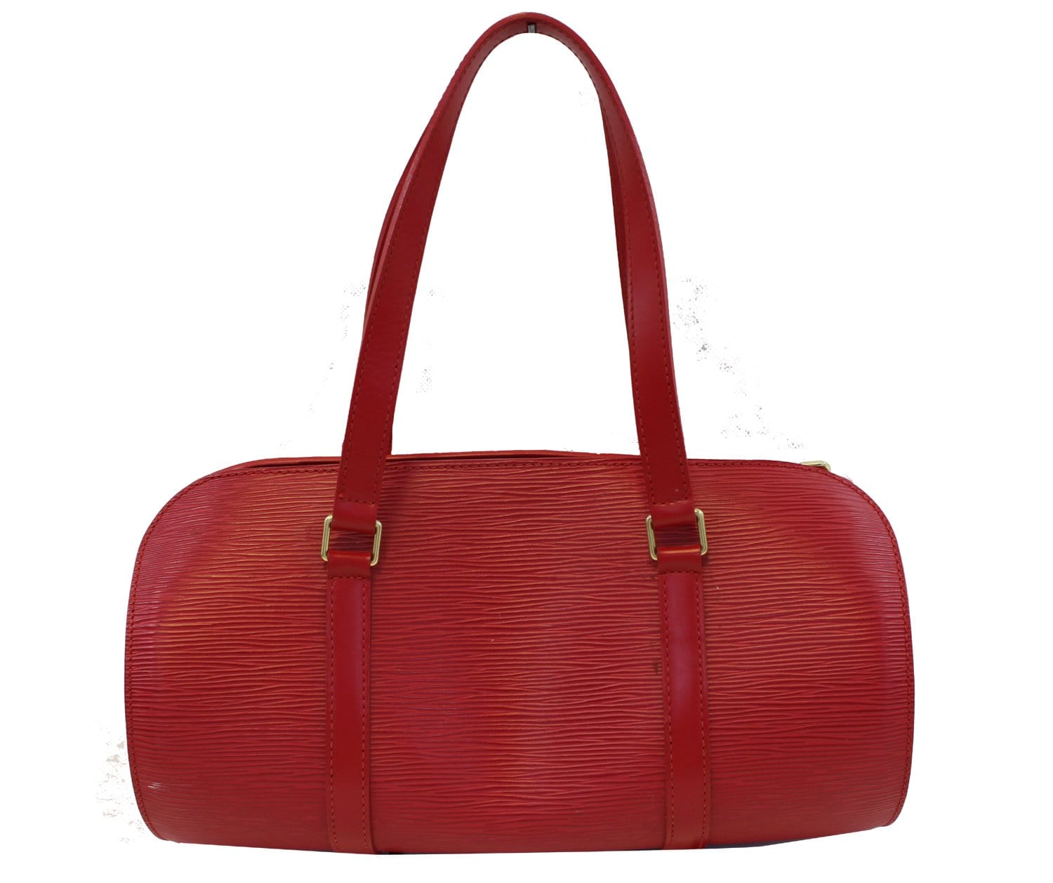 Sold at Auction: A LOUIS VUITTON TUILERIES BAG; red and navy Epi leather  with exterior accents of hot pink, outside pocket features a double-zip  clos