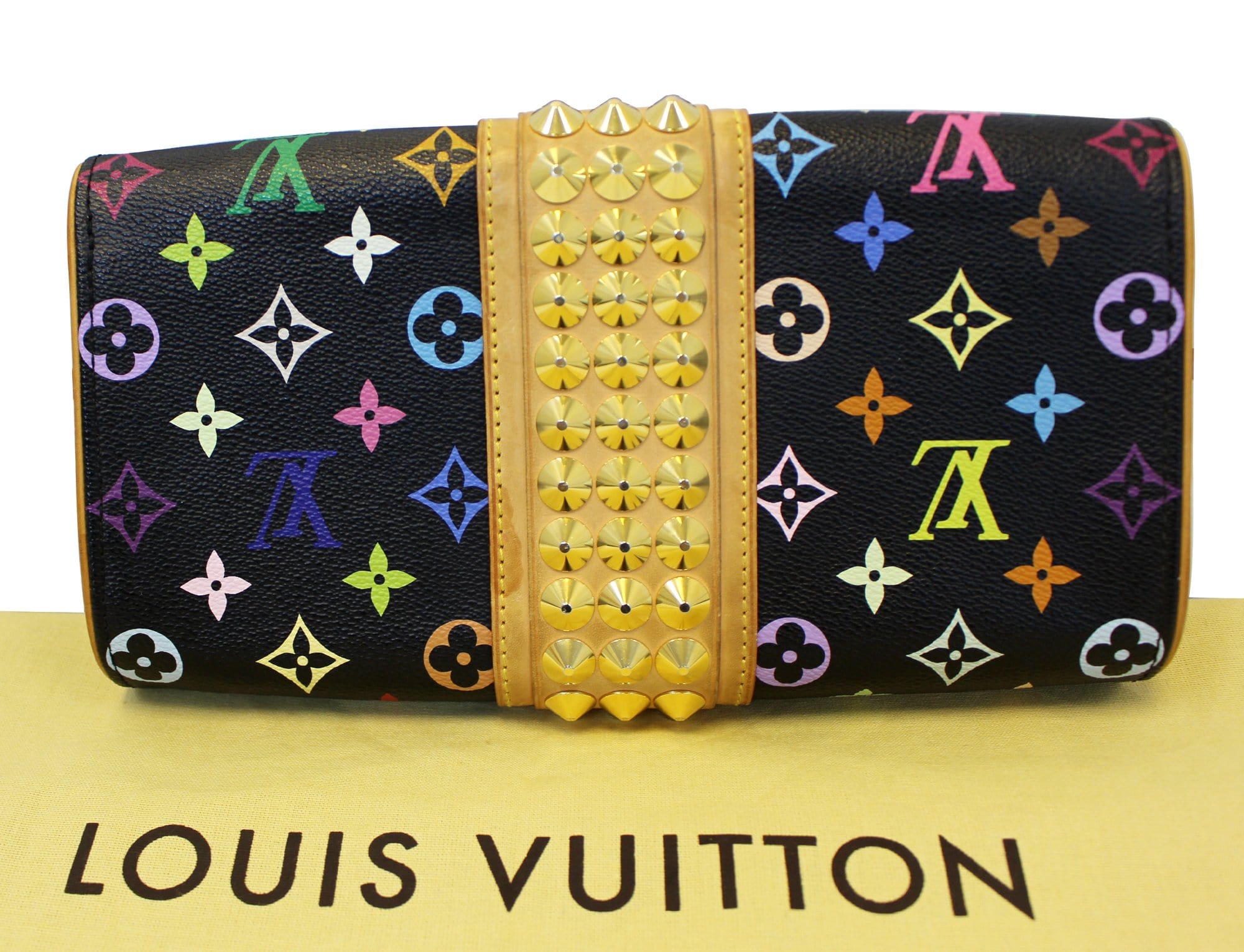 LOUIS VUITTON Courtney Multicolore Monogram Clutch Bag Black