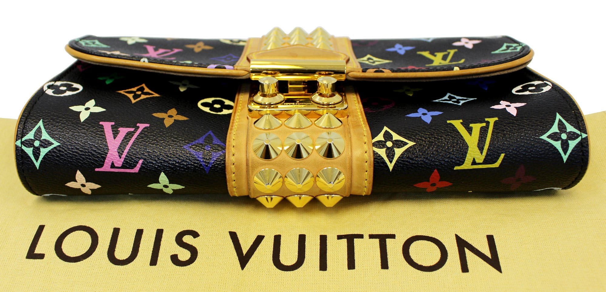 Louis Vuitton Black Monogram Multicolor Courtney Clutch Bag