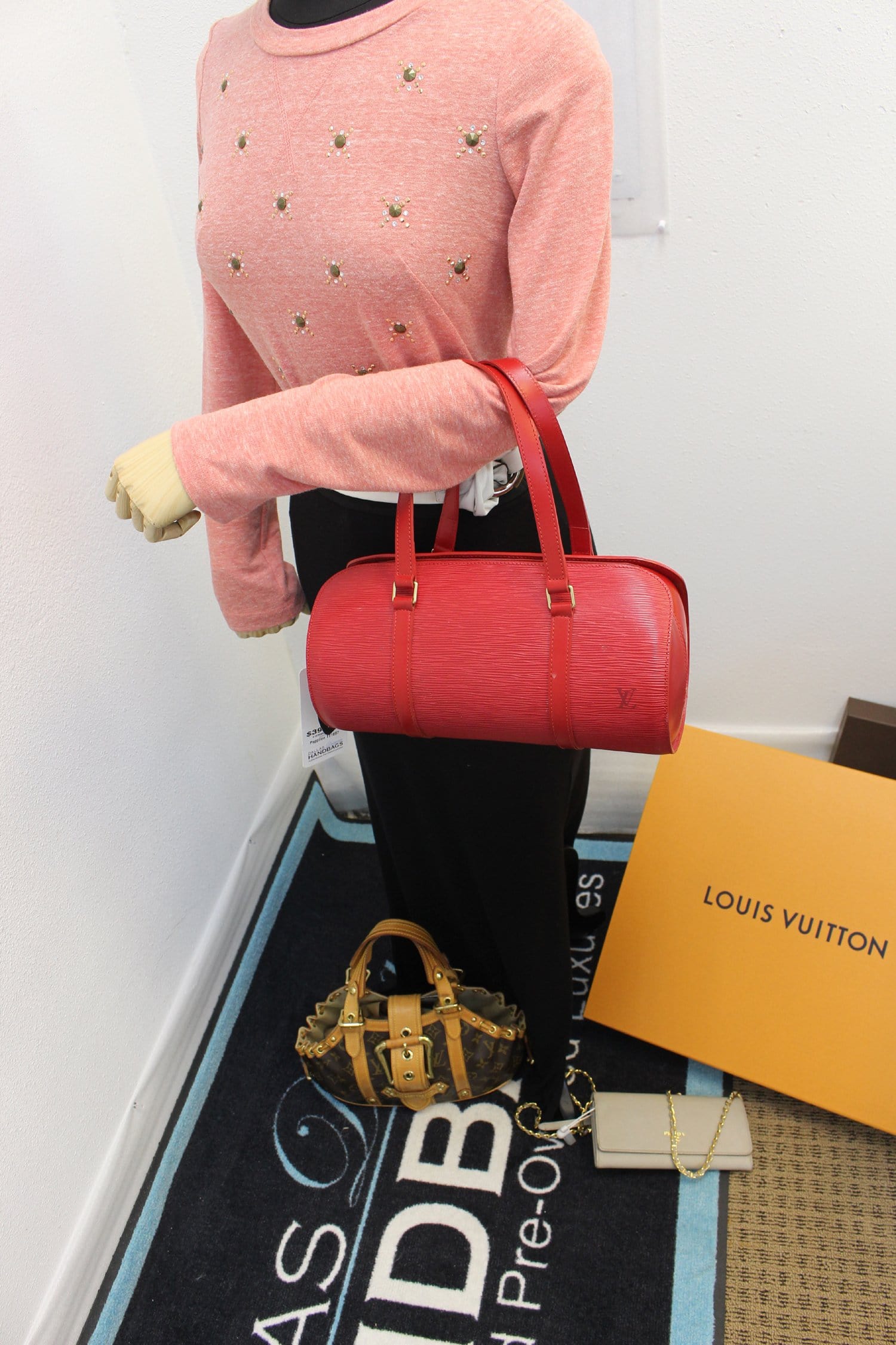 Louis Vuitton Red Epi Leather Soufflot