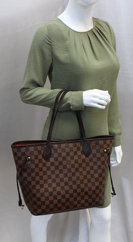 LOUIS VUITTON Damier Ebene Neverfull MM Brown Tote Bag