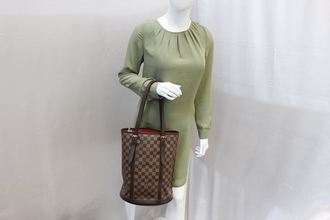 LOUIS VUITTON Damier Ebene Bucket Large Special Order Shoulder Bag