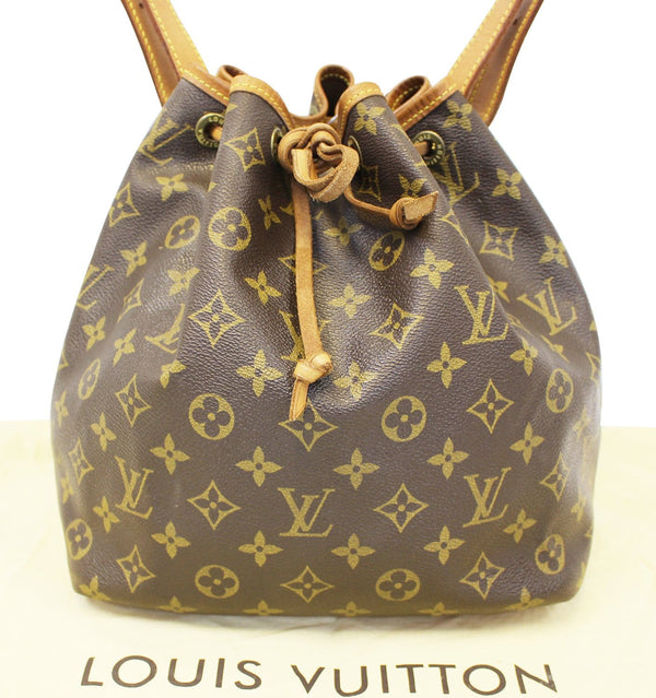 LOUIS VUITTON Monogram Canvas Petit Noe Brown Shoulder Bag