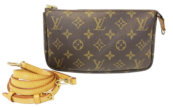 LOUIS VUITTON Monogram Canvas Pochette Long Strap Pouch