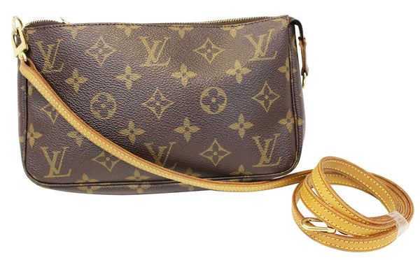 LOUIS VUITTON Monogram Canvas Pochette Long Strap Pouch